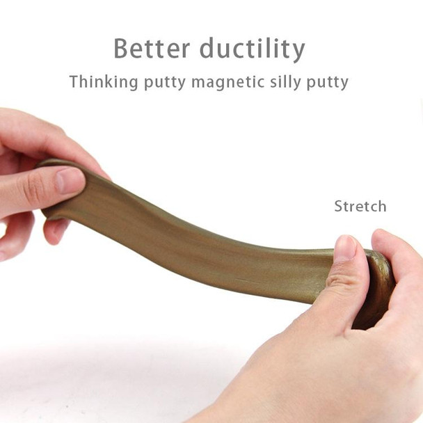 DIY Plasticine Slime Magnetic Rubber Mud Stress Reducer Anti-Anxiety Bouncing Putty Magic Clay Education Toy for Kids and Adults, Big Iron Box Size: 8x2.5cm(Gold)