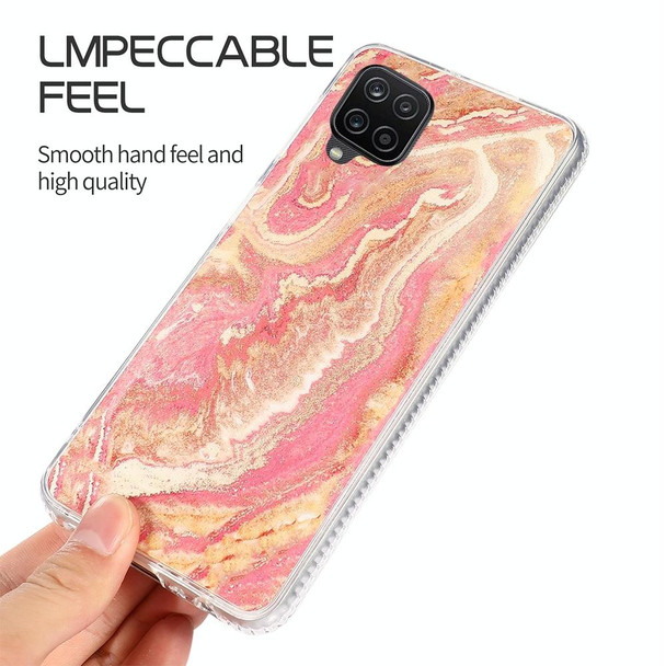 For Samsung Galaxy A12 2pcs Gradient Marble Phone Case(Random Color Delivery)