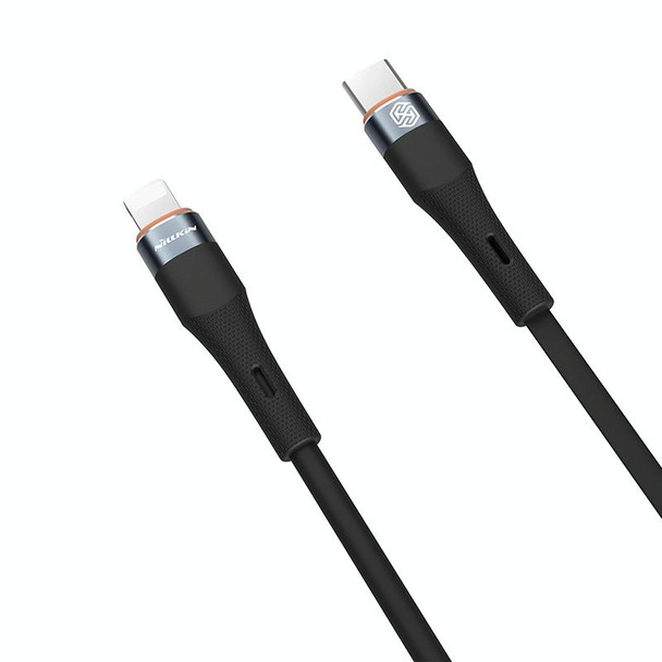 Nillkin 2.4A USB-C/Type-C to 8 Pin Silicone Data Cable, Length: 1.2m(Black)