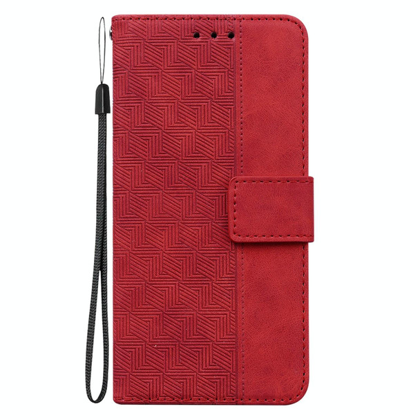 For Xiaomi Redmi Note 12S Geometric Embossed Leather Phone Case(Red)