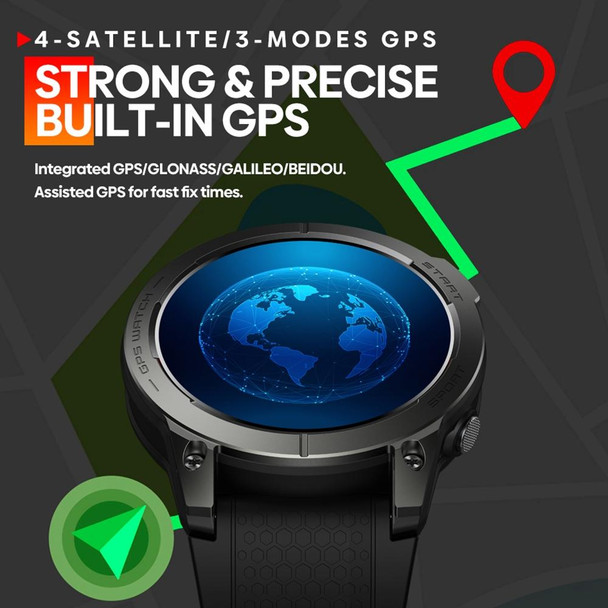 Zeblaze Stratos 3 1.43 inch AMOLED Screen IP68 Waterproof Smart Watch, Support Bluetooth Call / GPS (Black)
