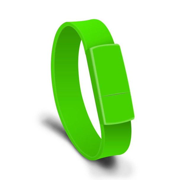MicroDrive 64GB USB 2.0 Fashion Bracelet Wristband U Disk (Green)