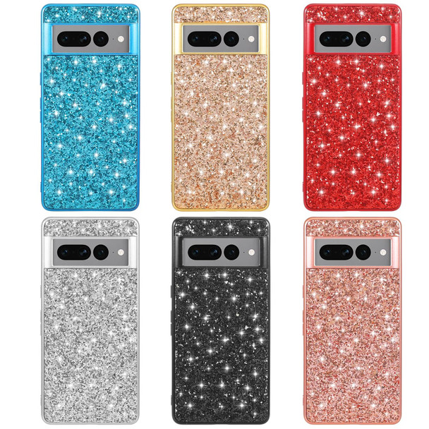 For Google Pixel 7a Glitter Powder Shockproof TPU Phone Case(Silver)