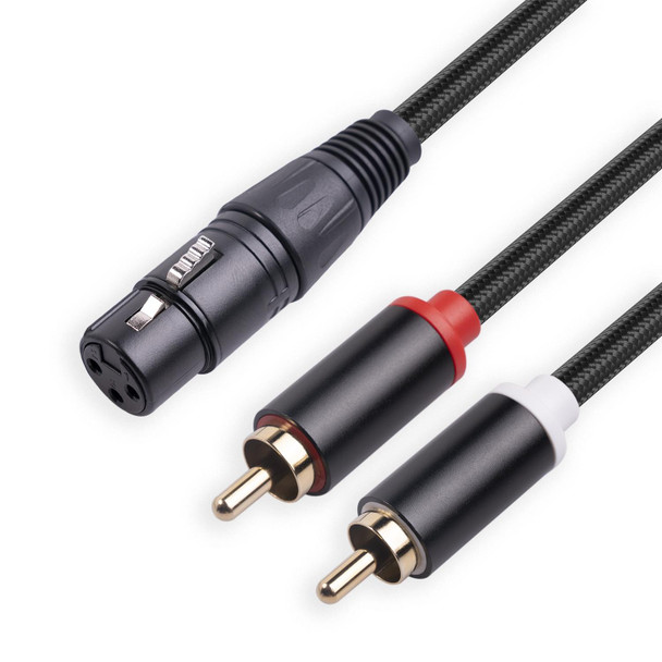 RCA20 XLR Female to Dual RCA Y-Splitter Audio Cable, Length:1m