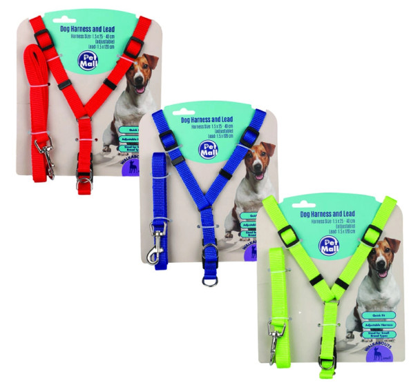 Dog Harness and Lead Set 1.5x25-40cm