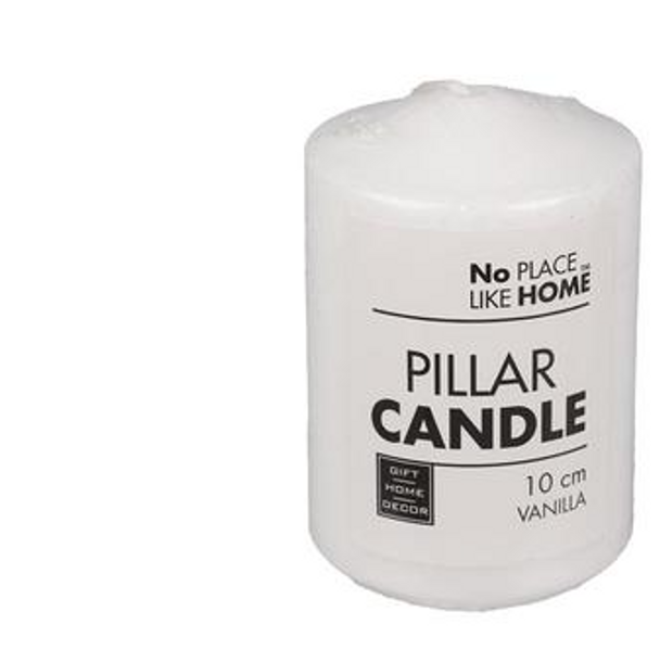 Candle Pillar Round White – 10cm X 7cm Unscented