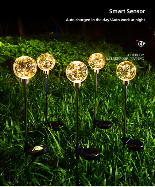 Solar Powered Copper Wire Ball Garden Light