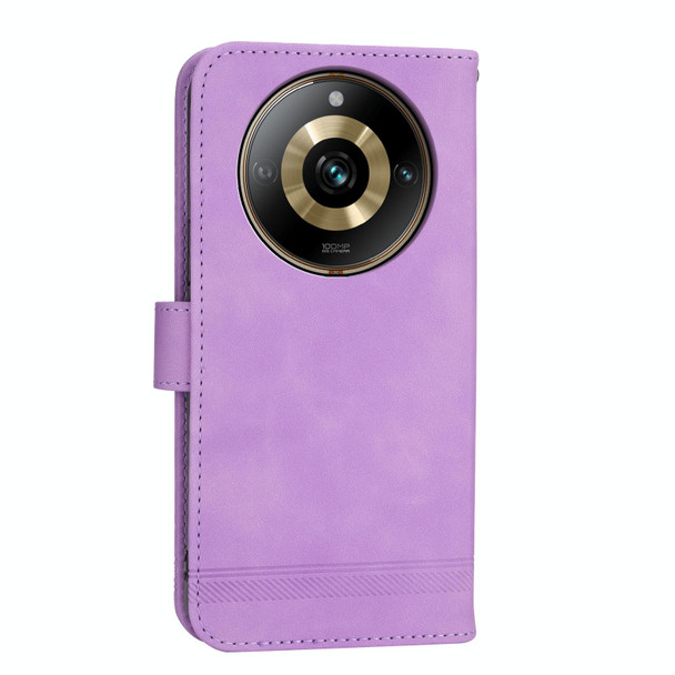 For Realme 11 Pro Dierfeng Dream Line Leatherette Phone Case(Purple)
