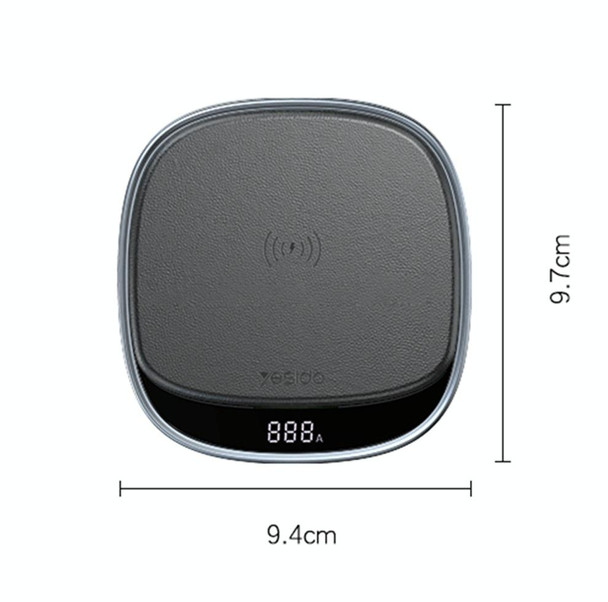 Yesido DS11 15W Desktop Qi Wireless Charger with LED Digital Display(Black)