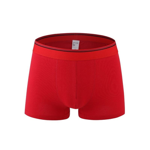 Men Cotton Sexy Boxer Underwear (Color:Red Size:M)