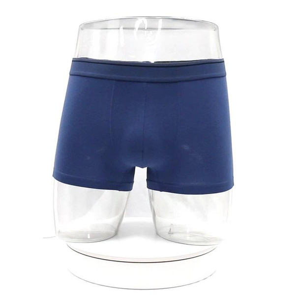 Men Cotton Sexy Boxer Underwear (Color:Blue White Size:L)
