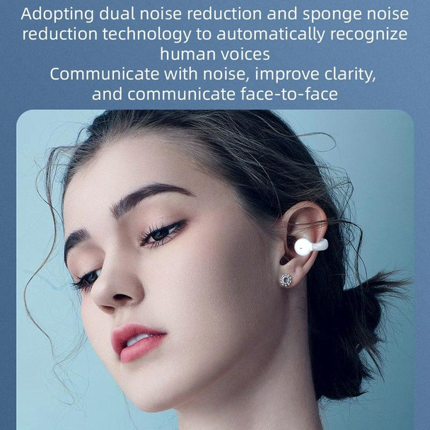 Ear Clip Type Sound Conduction Concept Bluetooth Earphone With Digital Display Charging Compartment(White)