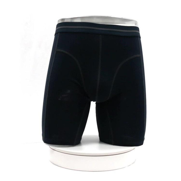 Men Fitness Exercise Lengthened Anti-wear Pure Cotton Five Points Underwear (Color:Dark Blue Size:XXL)