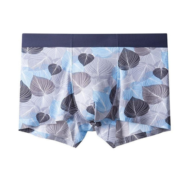 2 PCS Men Ice Silk Seamless Breathable Boxer Underwear (Color:B05 Size:XXXL)