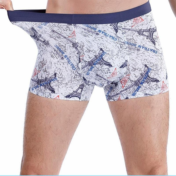 2 PCS Men Ice Silk Seamless Breathable Boxer Underwear (Color:B04 Size:XXXXL)
