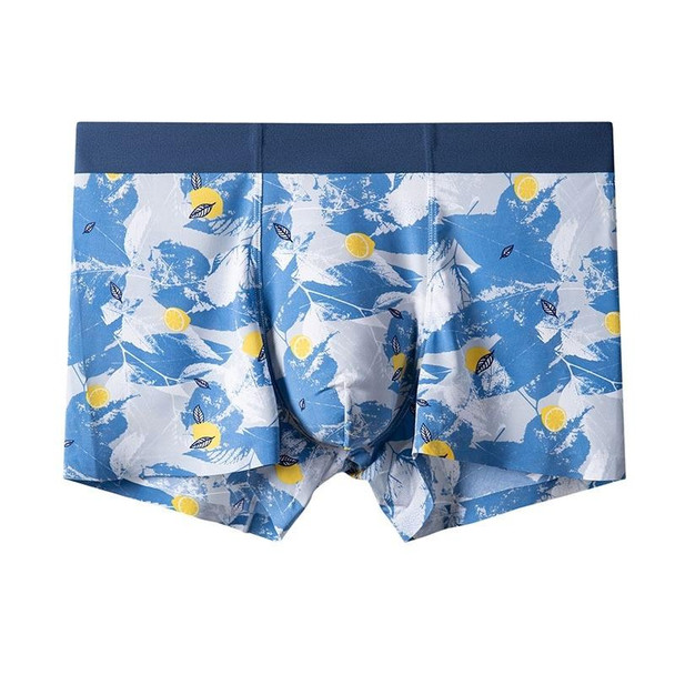 2 PCS Men Ice Silk Seamless Breathable Boxer Underwear (Color:B02 Size:XXXL)
