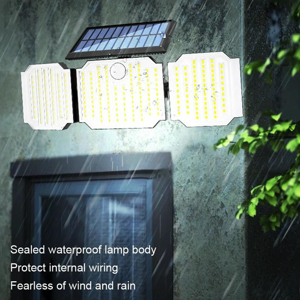 3 Head 238 LED Solar Outdoor Courtyard Lamp Waterproof Garden Wall Lamp Human Body Induction Street Lamp