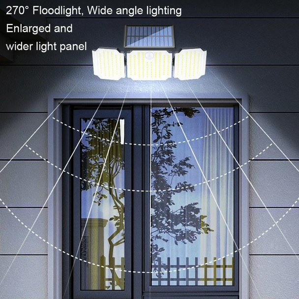 3 Head 238 LED Solar Outdoor Courtyard Lamp Waterproof Garden Wall Lamp Human Body Induction Street Lamp