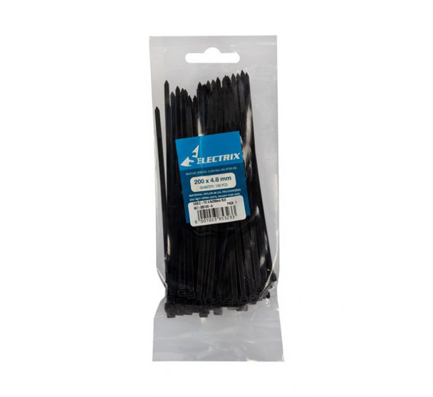 Cable Ties – 4.8mm X 200mm Pack 100