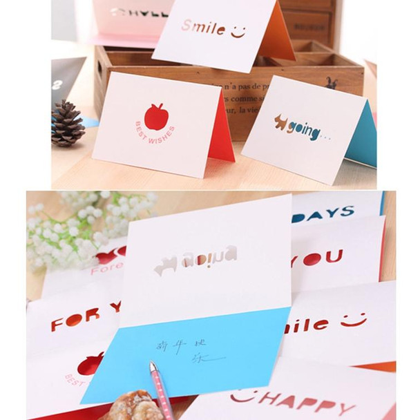 50 PCS A-035 Large Hollow Letters Holiday Greeting Card(Smile)