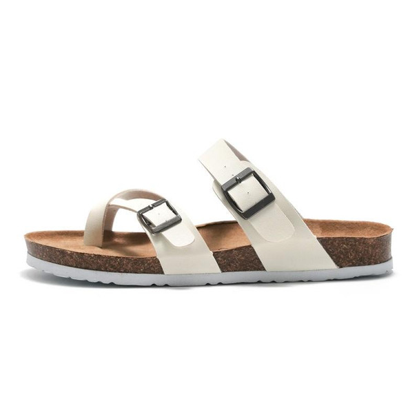 Ruizu Couple Cork Slippers Beach Shoes Flip Flops, Size: 39(White)