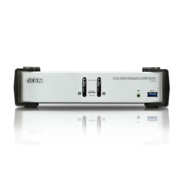 ATEN 2-port USB 3.0 DisplayPort Audio KVMP Switch support up to 3840x2160@30Hz W/(US/EU/OUT) CORD