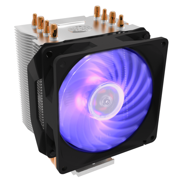 CM Cooler H410R Compact Air Tower; 92mm RGB LED Fan; 4 Heat Pipes