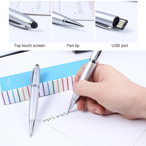 2 in 1 Pen Style USB Flash Disk, Silver (2GB)