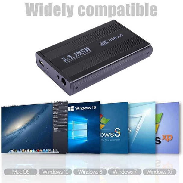 3.5 inch HDD SATA External Case, Support USB 2.0(Silver)