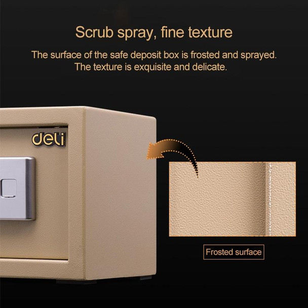 Deli Home Office Hotel Mini Electronic Security Lock Box Wall Cabinet Safety Box(Gold)