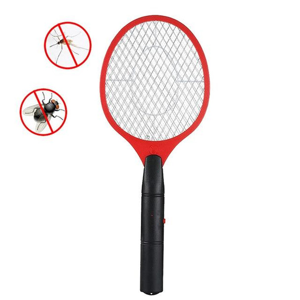 Hand Racket Mosquito Swatter Insect Home Garden Pest Bug Fly Mosquito Zapper Swatter Killer Electric Fly Swatter(Red)