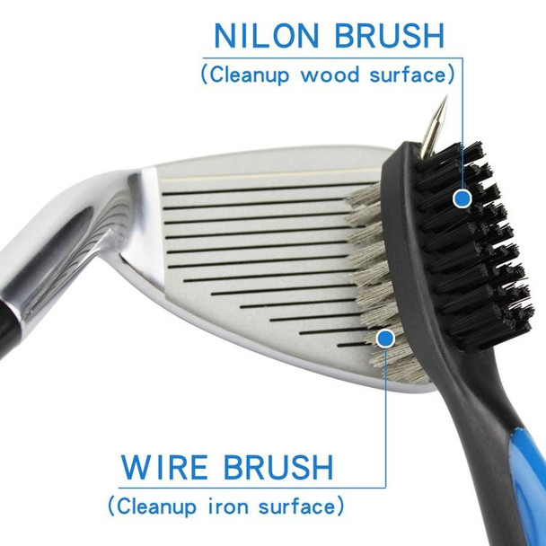 2 PCS Golf Club Brush Ball Slot Cleaning Brush Cleaning Set(Black)