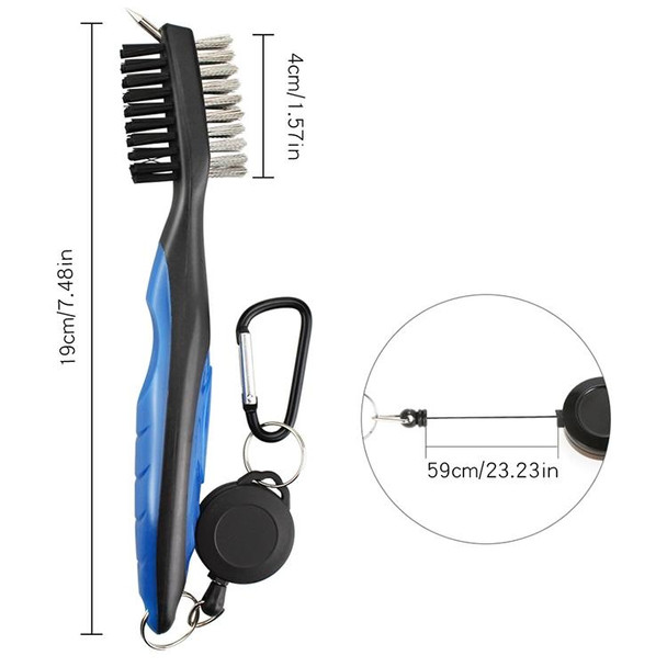 2 PCS Golf Club Brush Ball Slot Cleaning Brush Cleaning Set(Blue)