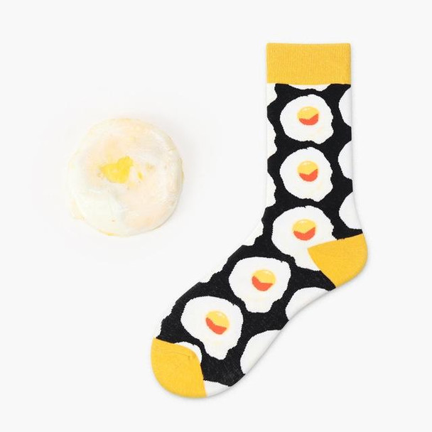 5 Pairs Fruit Food Socks Short  Funny Cotton Socks(Omelette)
