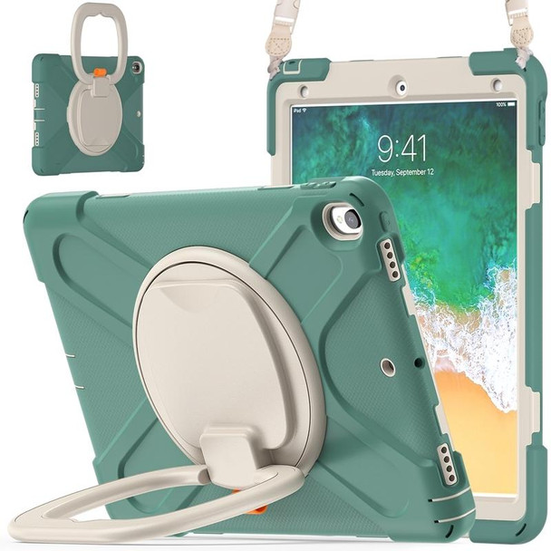 iPad Pro 10.5 2017 / Air 10.5 2019 Silicone + PC Protective Case with Holder & Shoulder Strap(Emerald Green)