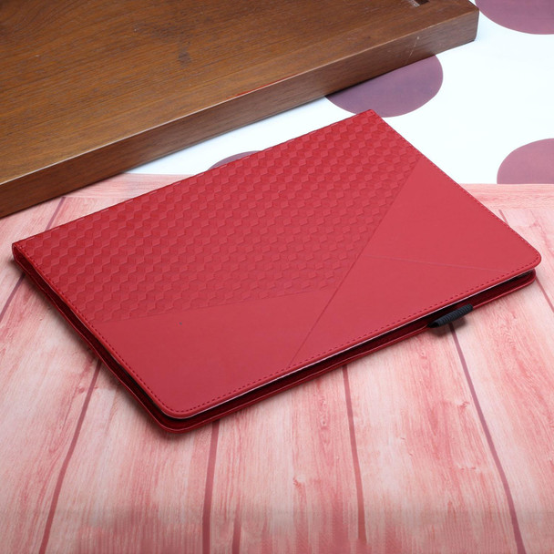 Rhombus Skin Feel Horizontal Flip Tablet Leather Case with Card Slots & Holder & Sleep / Wake-up Function - iPad 9.7 2018 / 2017(Red)