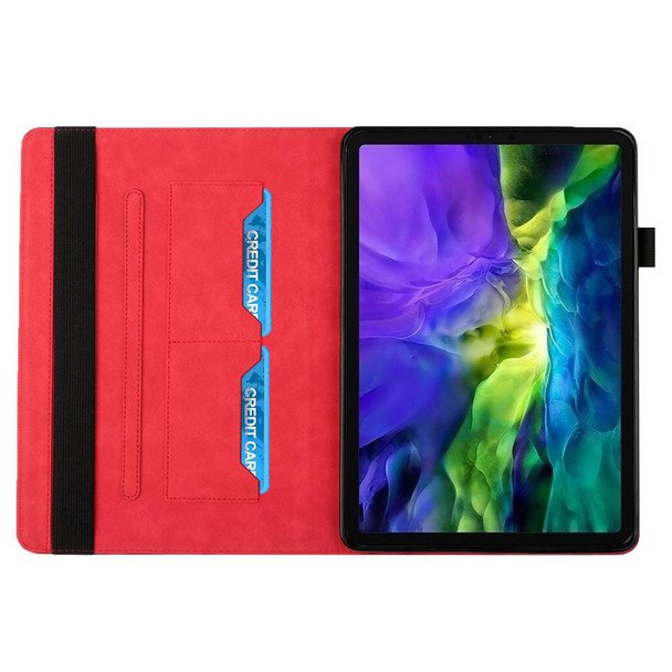 Rhombus Skin Feel Horizontal Flip Tablet Leather Tablet Case with Card Slots & Holder & Sleep / Wake-up Function - iPad Pro 11 2021 / 2020 / 2018(Red)