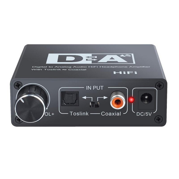 NK-C6 Optical Fiber To Analog Audio Converter Adjustable Volume Digital To Analog Decoder EU Plug