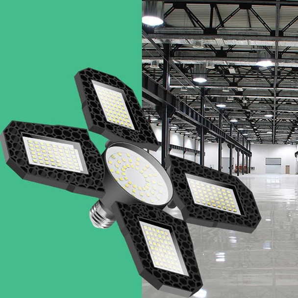 100W LED Garage Light Factory Warehouse Folding Four-Leaf Lamp(Cold White Light)