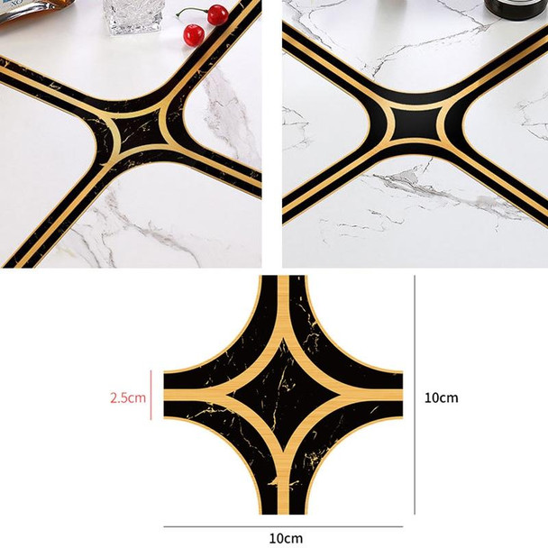 2 Sets Gap Beautification Moisture-Proof Wear-Resistant Floor Stickers(Black Gold)