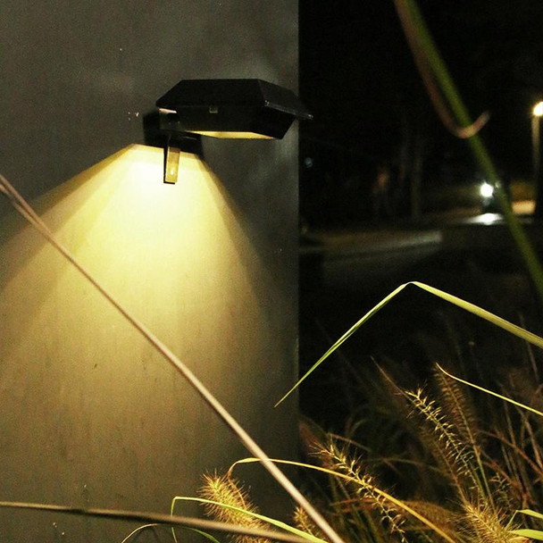 12 LED Solar Outdoor Railing Stair Square Wall Light(Black Shell-Warm Light)