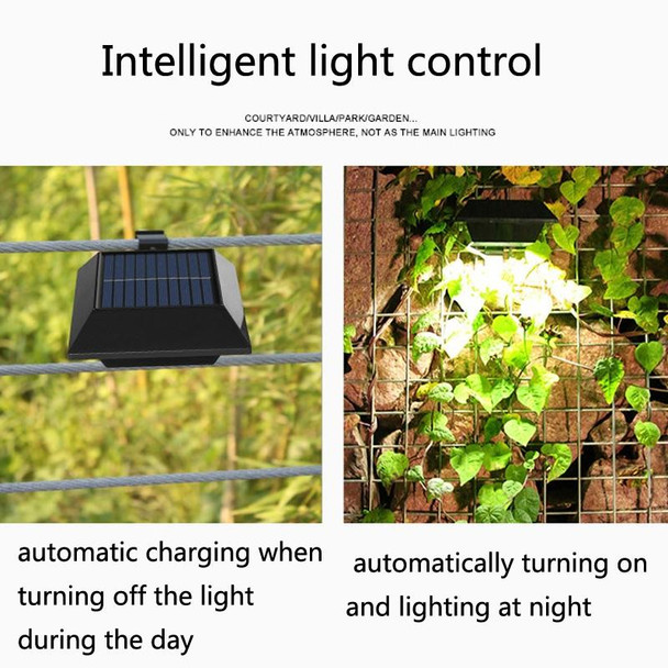 12 LED Solar Outdoor Railing Stair Square Wall Light(Black Shell-Warm Light)