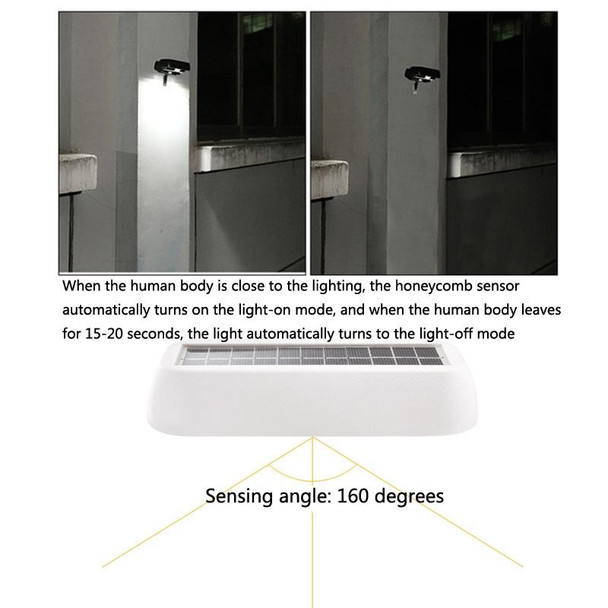 12 LED Solar Outdoor Waterproof Body Sensor Wall Light(White Shell-White Light)