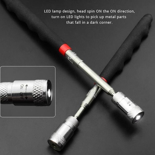 2 PCS LED Strong Iron Rod Car Metal Fetcher Absorbed Iron Tool(Black)
