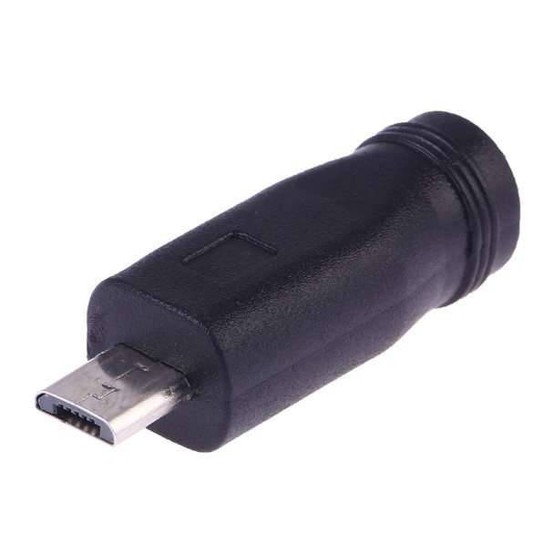 DC 5.5 x 2.1mm Female to Micro USB Male Power Converter(Black)