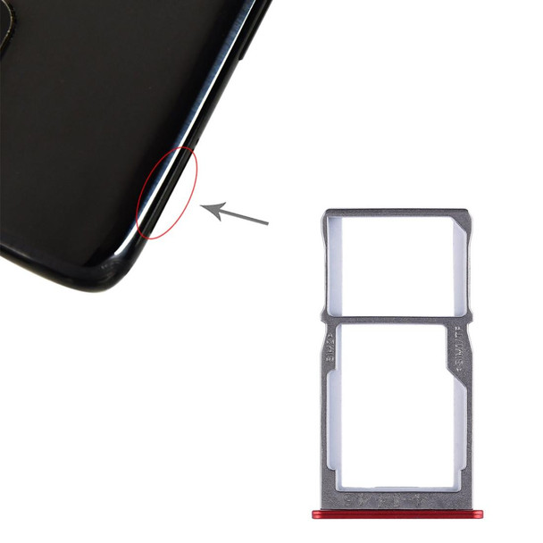 SIM Card Tray + SIM Card Tray / Micro SD Card Tray for Meizu 15(Red)