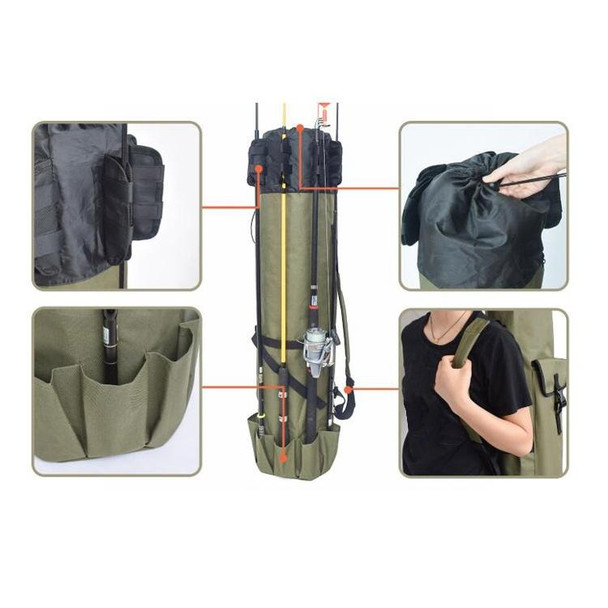 Multifunctional Fishing Rod Bag  - Black