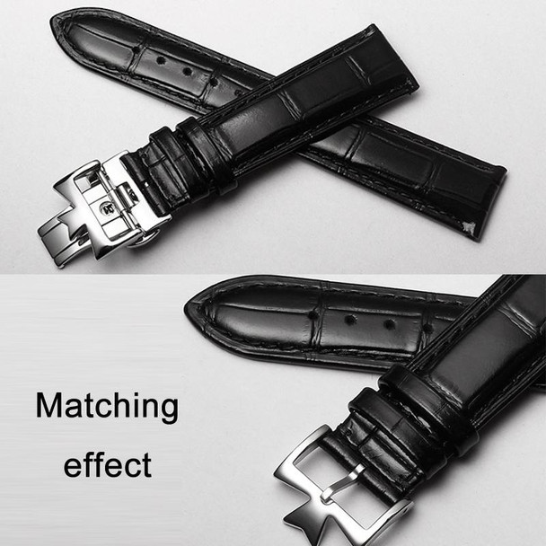 VC Stainless Steel Butterfly Pin Buckle Watch Accessories, Style: 14mm Buckle(Rose Gold)