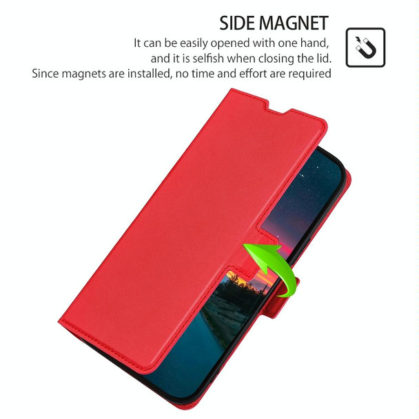 For Honor 90 5G Ultra-thin Voltage Side Buckle Horizontal Flip Leatherette Phone Case(Red)