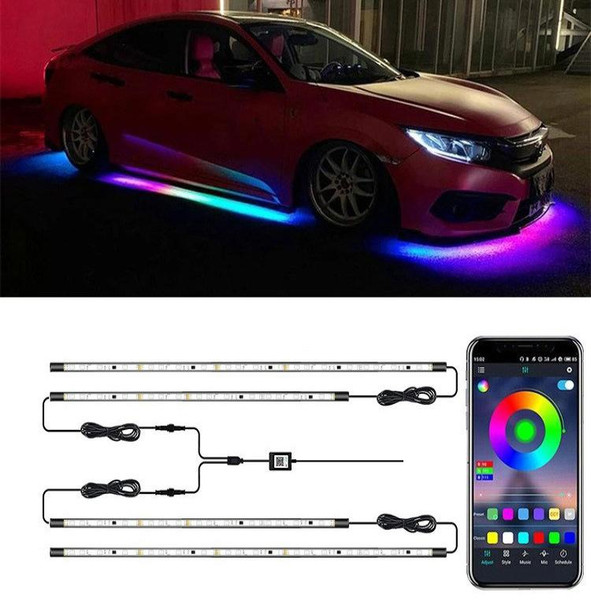 Car Modification Symphony Voice Control LED Chassis Lights, Specification:2 x 90cm + 2 x 120cm